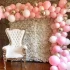 Arcada baloane aniversare botez petrecere, culori alb, roz, auriu