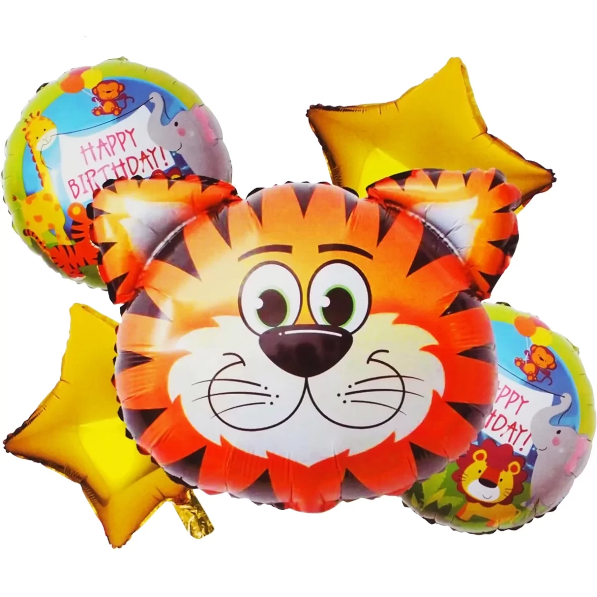 Set 5 baloane folie Tigrisor, 56×53 cm