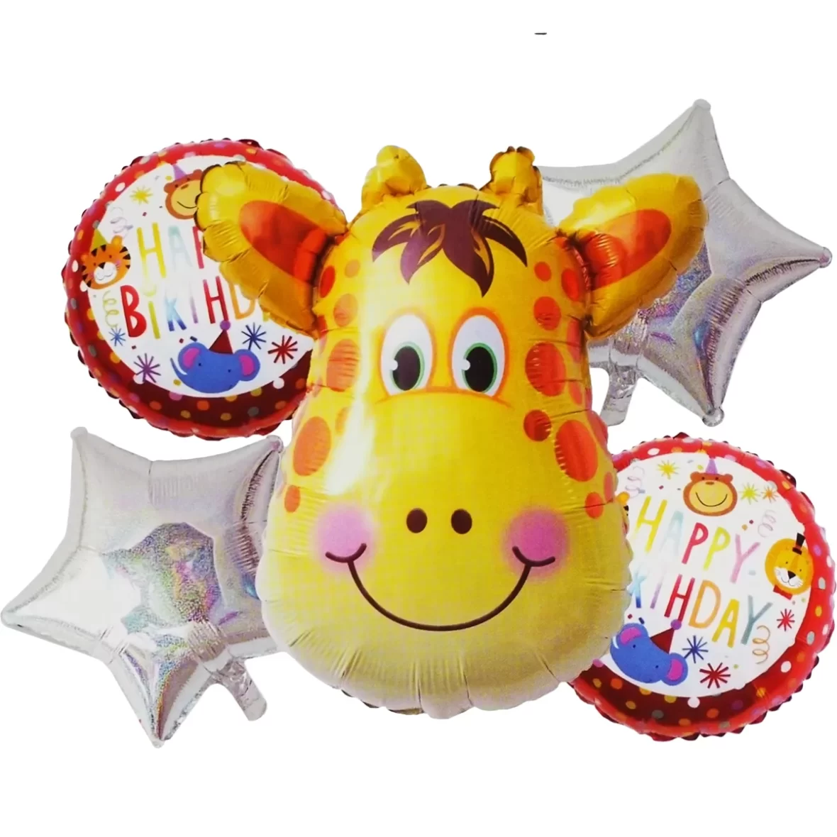 Set 5 baloane folie Girafa, 63×45 cm