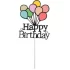 Topper Happy Birthday cu baloane