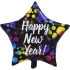 Balon folie stea Happy New Year, multicolora