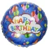 Balon folie Happy Birthday, rotund, 45 cm