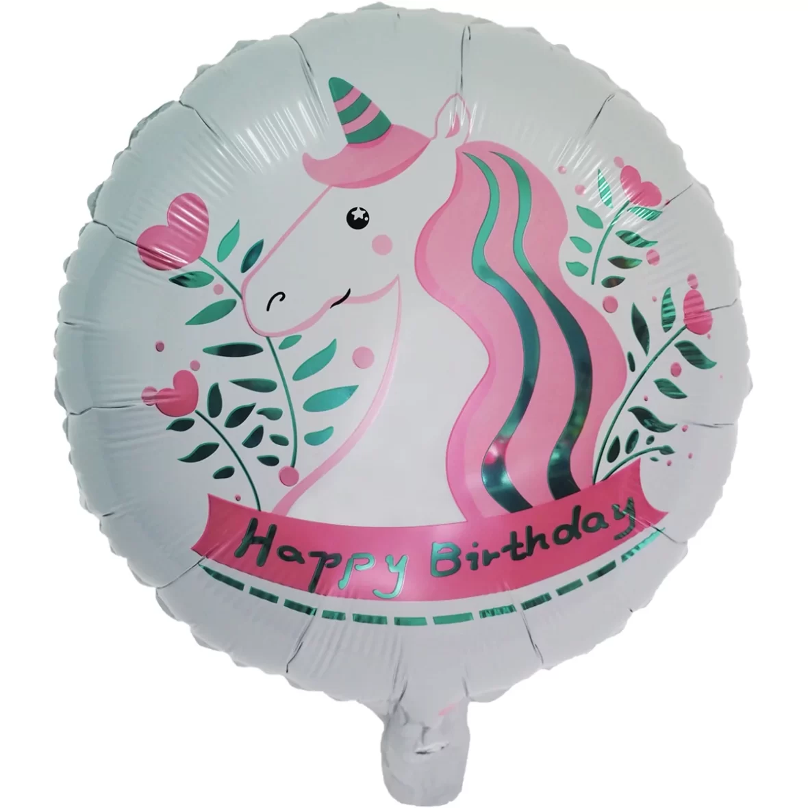 Balon folie Unicorn alb, 45 cm