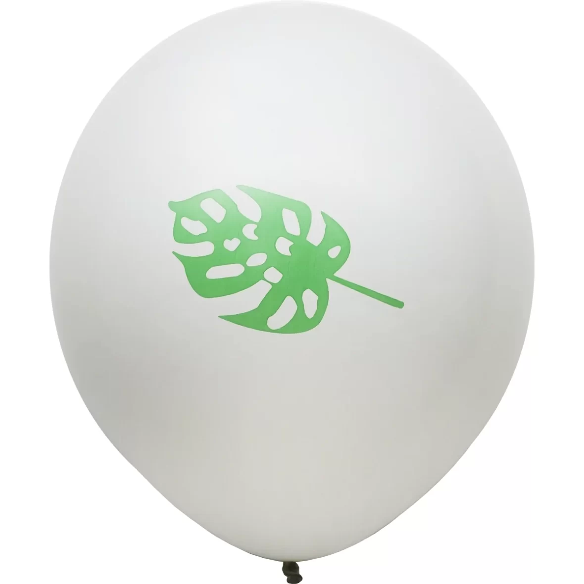 Baloane latex albe, cu imprimeu frunza, 30 cm