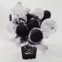 Set aranjament buchet 23 baloane argintii si negre, in cutie cu mesaj La Multi Ani