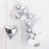 Ghirlanda baloane cu baloane argintii si albe, cu inimioara argintie