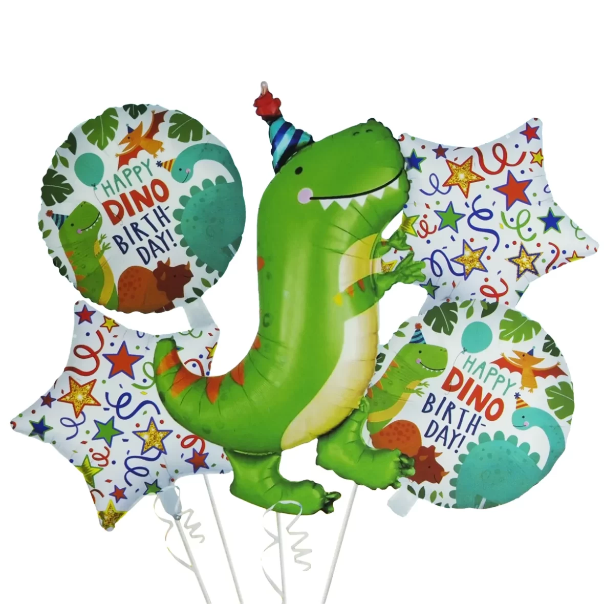 Set 5 baloane folie cu figurina, Dino Party