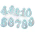 Lumanari cifre aniversare 0-9, albastru glitter