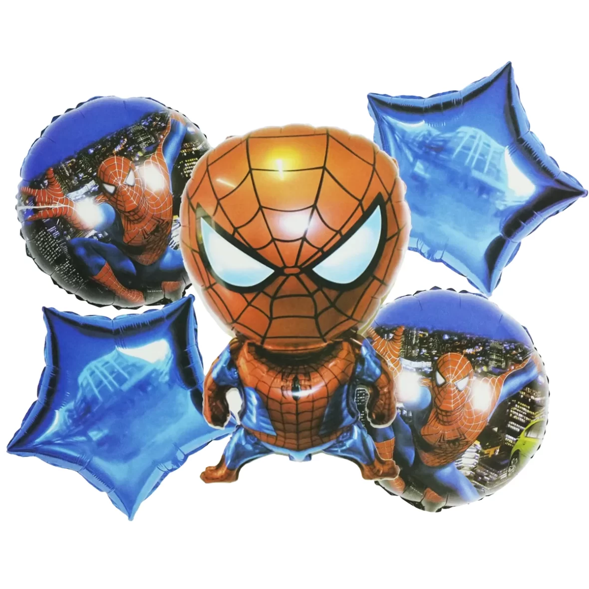 Set aranjament 5 baloane folie Spiderman, model 3