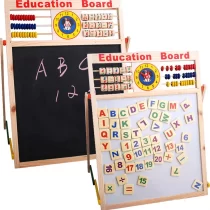 1226-tabla-magnetica-din-lemn-pentru-copii-2-suprafete-cu-litere-cifre-si-accesorii