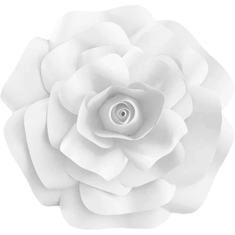 Floare artificiala decorativa, model Trandafir Alb, 30 cm