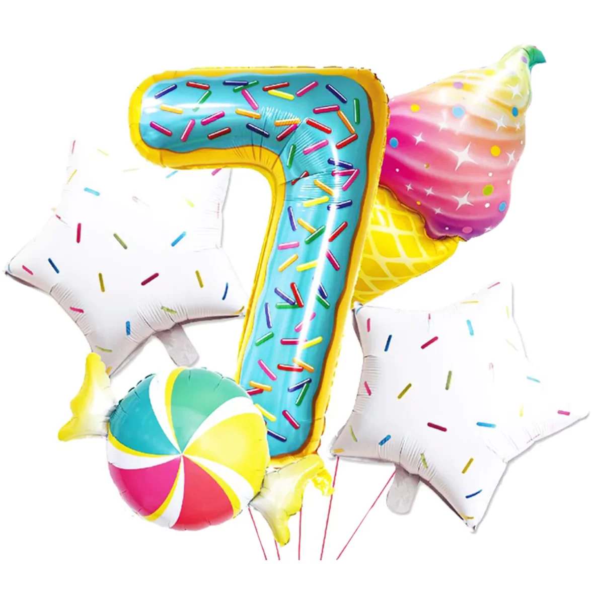 Set aranjamente 5 baloane Sweets Party, Cifra 7