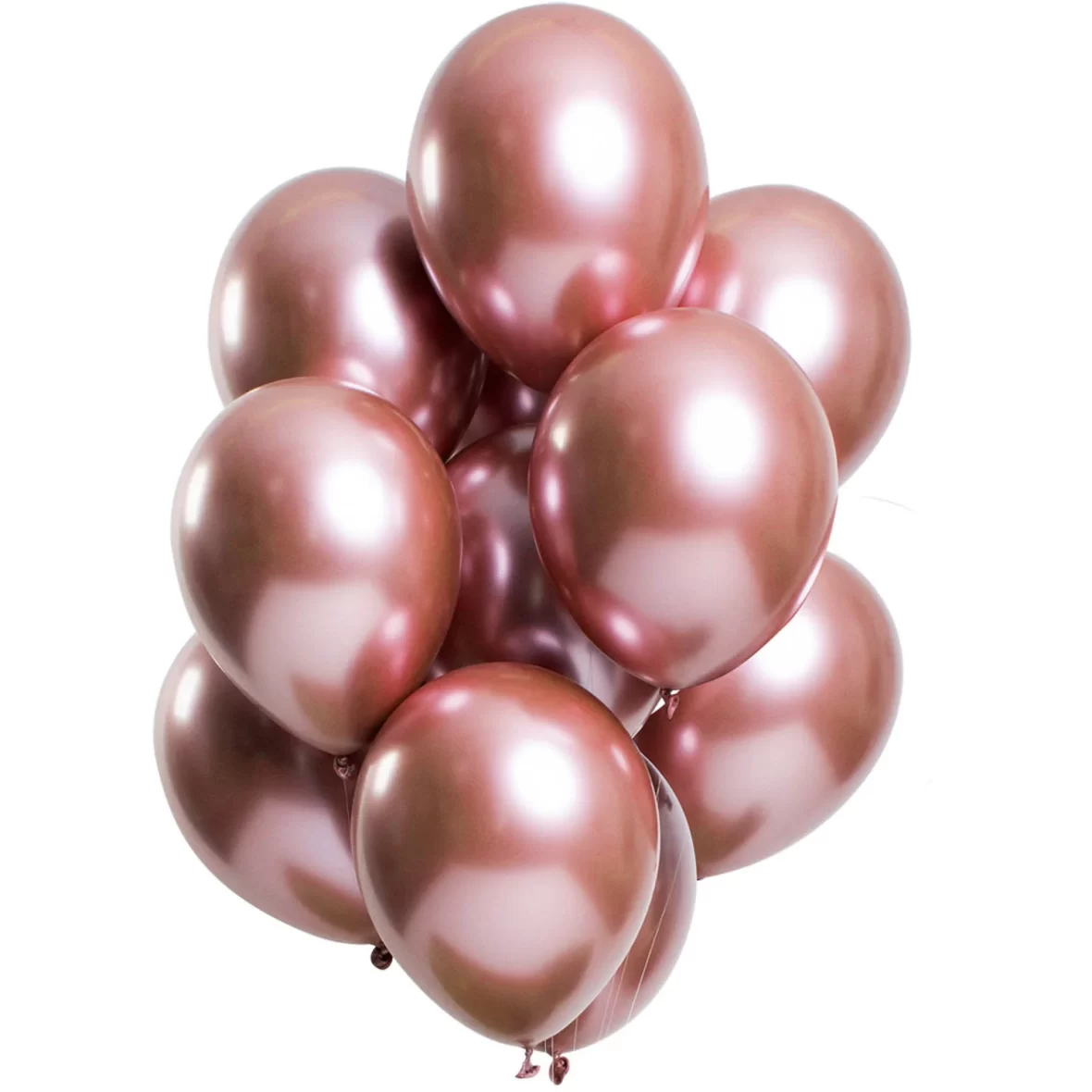 Set 10 baloane latex cromate, Rose gold 1, 25 cm, cod culoare #112