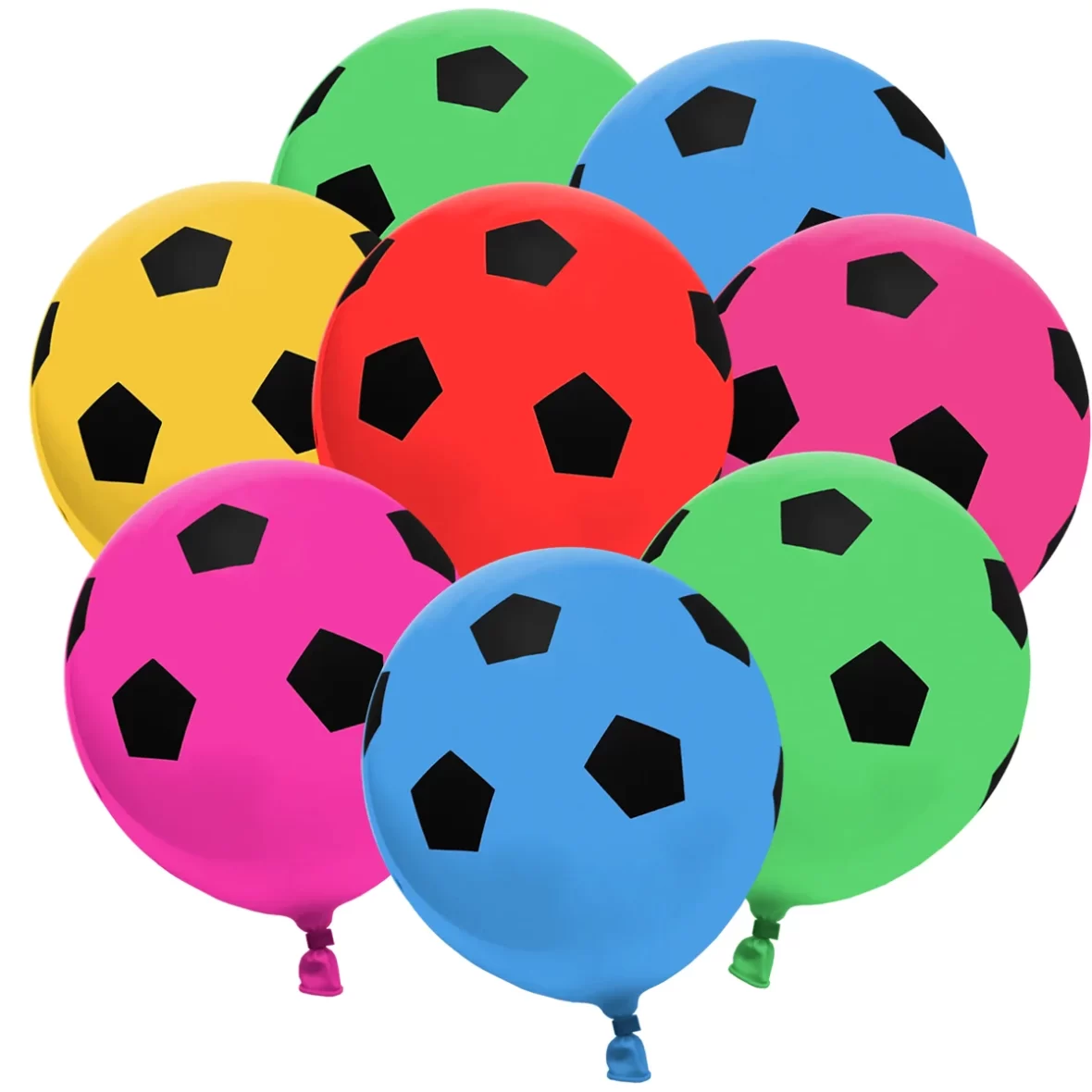 Set 6 baloane latex colorate, Minge Fotbal, 30 cm