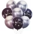 Set 8 baloane latex La multi ani, negru-argintiu, 30 cm