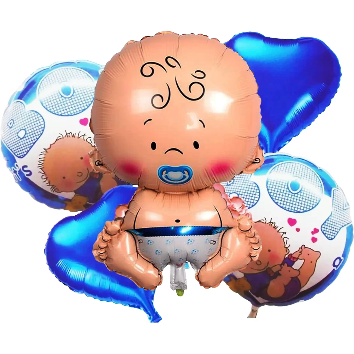 Set aranjament 5 baloane folie Baby Boy, model 2