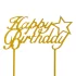 Topper tort Happy Birthday auriu cu steluta