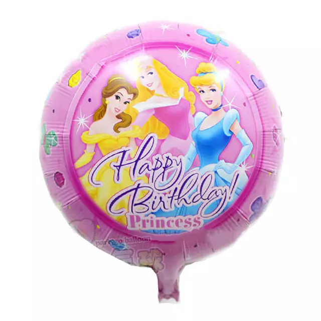 Balon Printese cu Happy Birthday, rotund, 45 cm