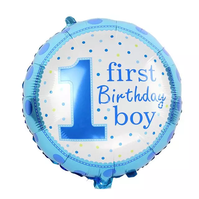 Balon folie 1’st Birthday Boy, rotund, 45 cm