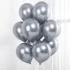 Set 10 baloane latex, Argintiu, cromate, de 30 cm, cod culoare #105