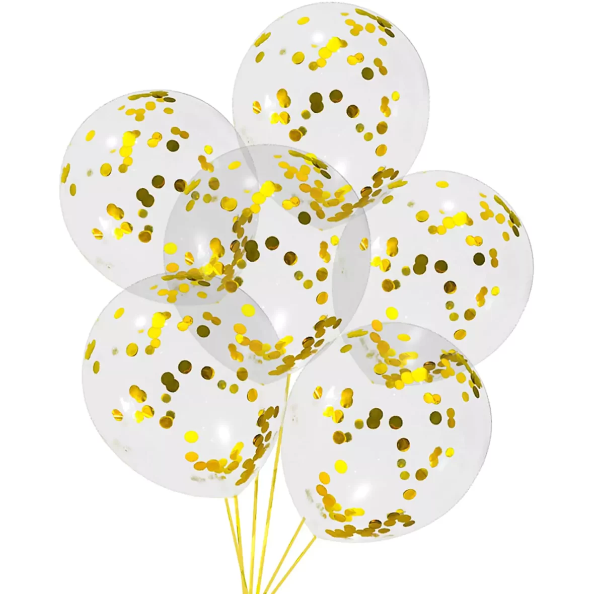 Set 6 baloane Confetti, Auriu, de 30 cm