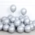 Set 10 baloane latex, Argintiu, cromate, de 12 cm, cod culoare #105