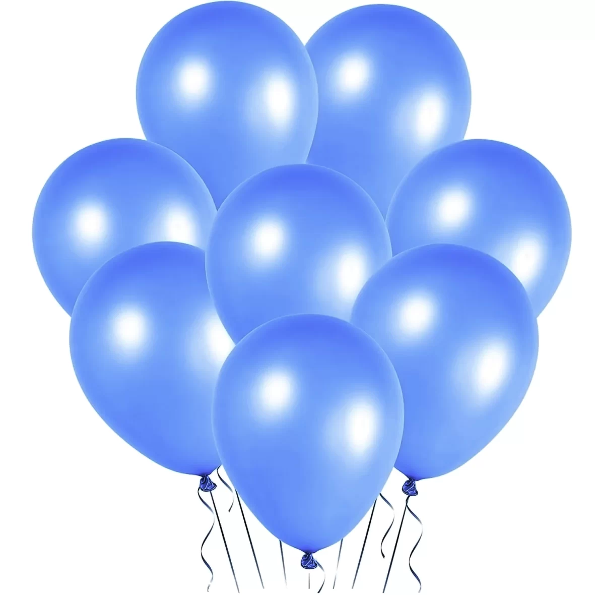 Set 6 baloane latex, Albastru, perlate, de 30 cm