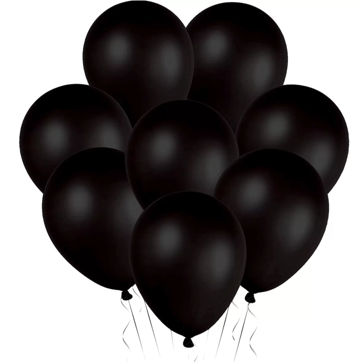 Set 6 baloane latex, Negru, perlate, de 30 cm