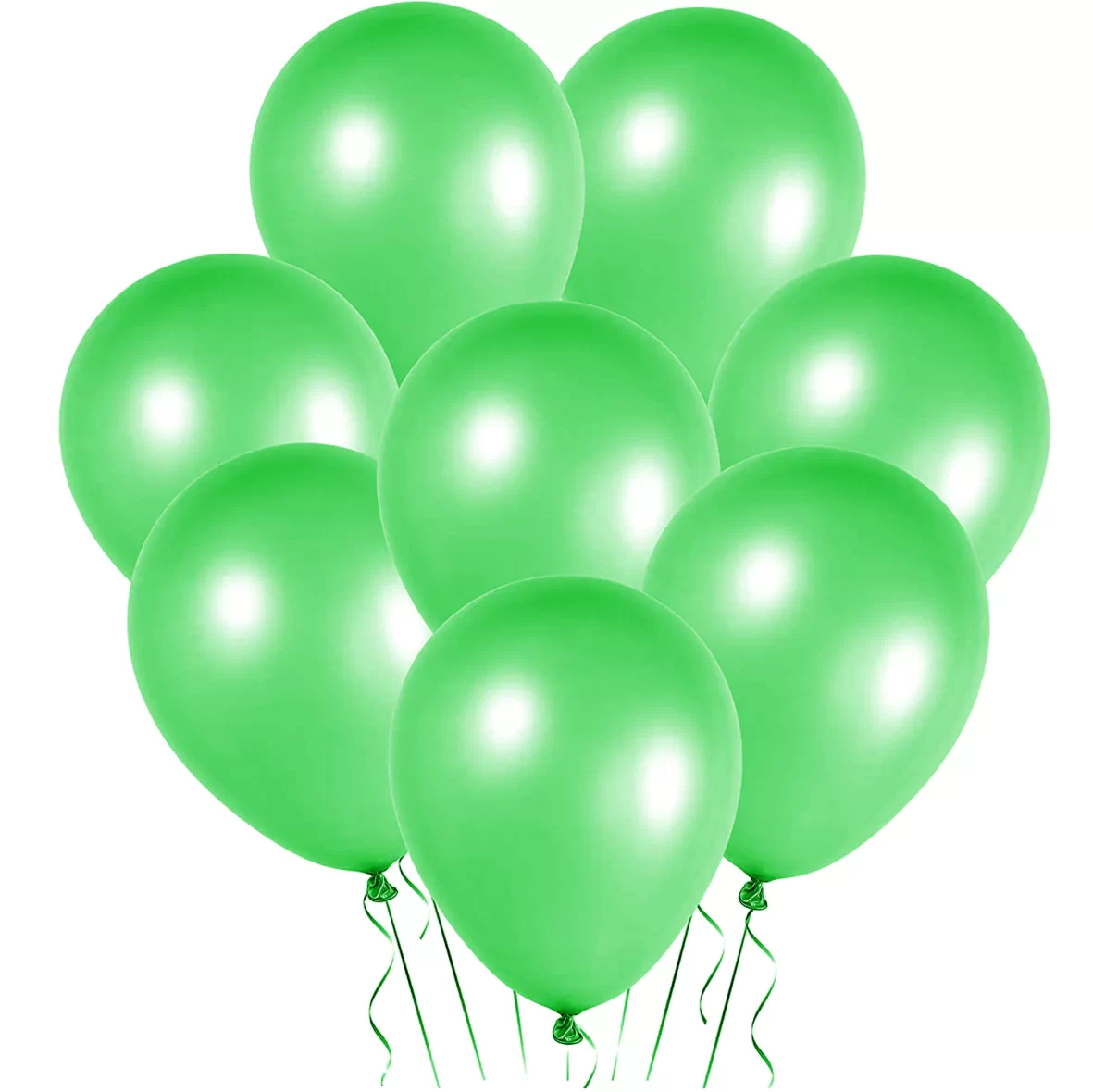Set 6 baloane latex, Verde Deschis, perlate, de 30 cm