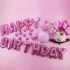 Decor baloane botez aniversare Happy Birthday, roz, model 2