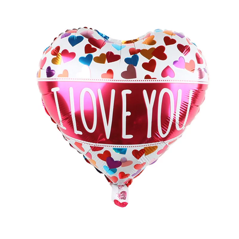 Balon in forma de inimioara, cu mesaj I Love You, 45 cm