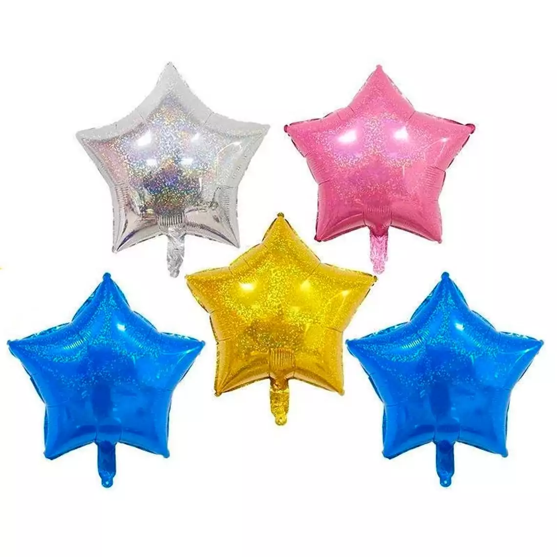 Baloane in forma de stea, cu efect holografic, 45 cm