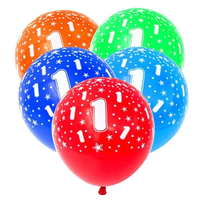 Set 4 baloane latex cu cifre 0-9, 30 cm, multicolore