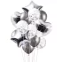 Set aranjament 14 baloane folie si latex, argintiu