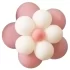 Set aranjament 11 baloane latex in forma de floare, culori alb si roz