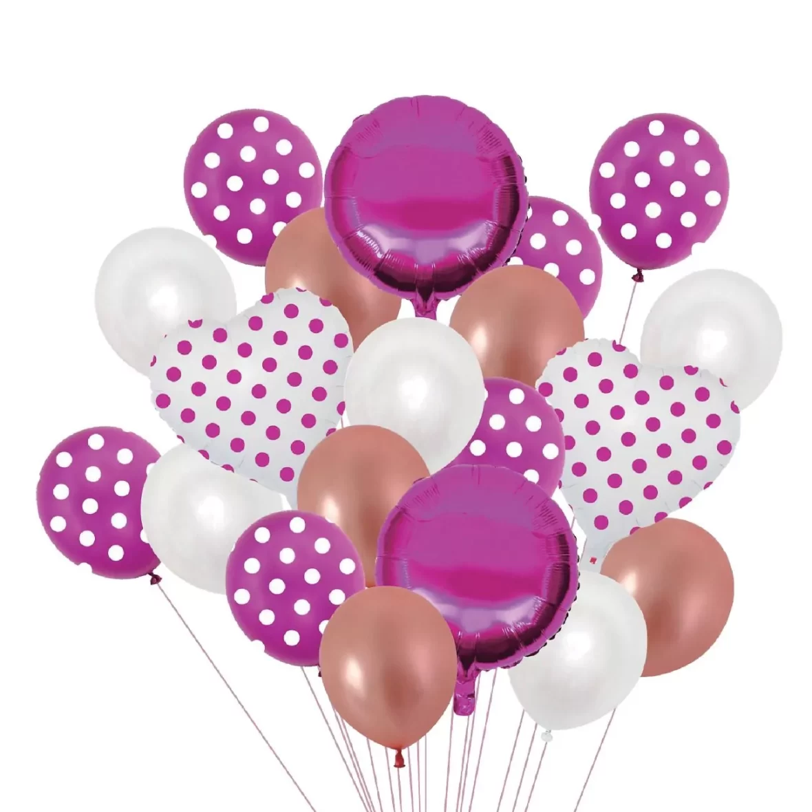 Set aranjament 20 baloane folie si latex, roz