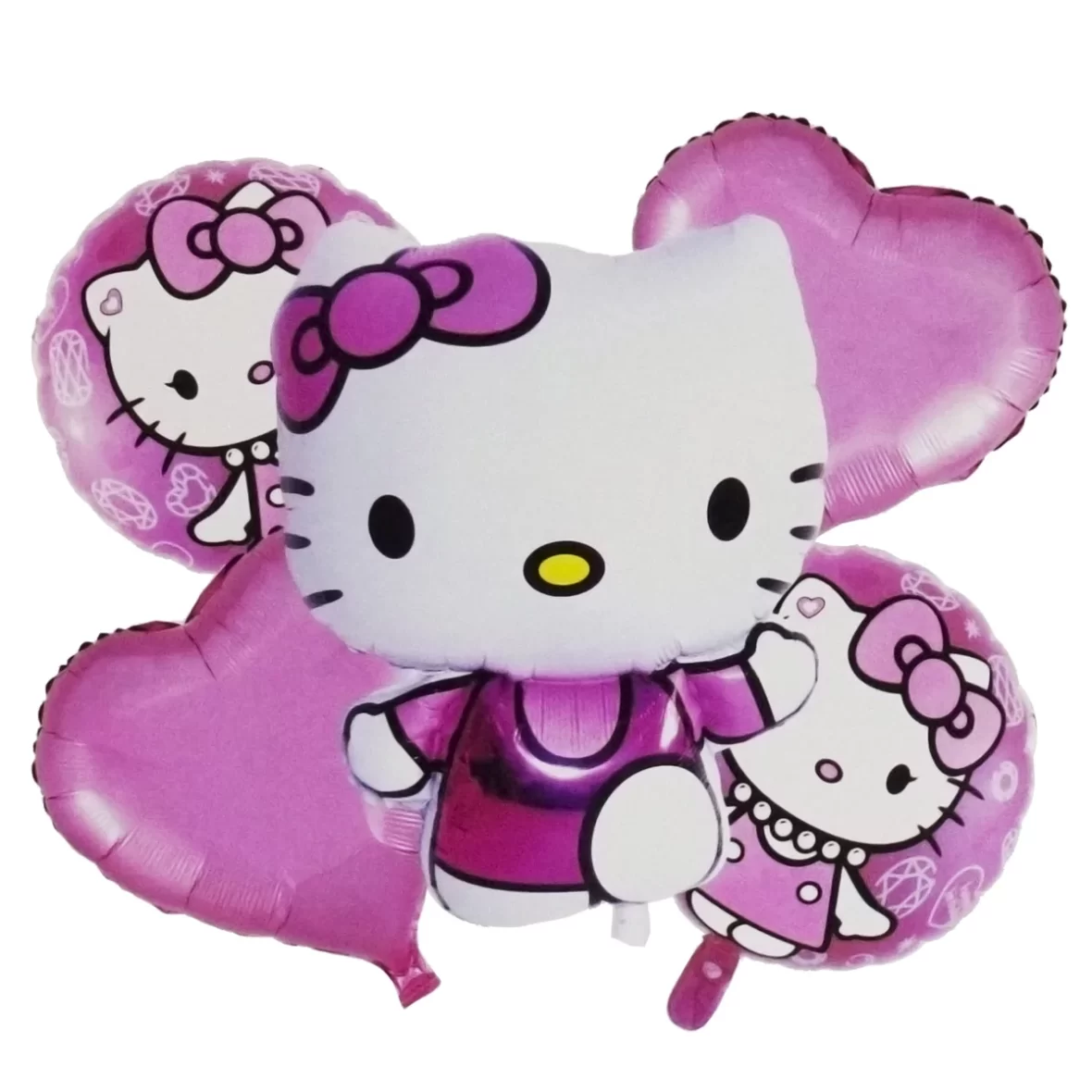 Set aranjament 5 baloane folie Hello Kitty