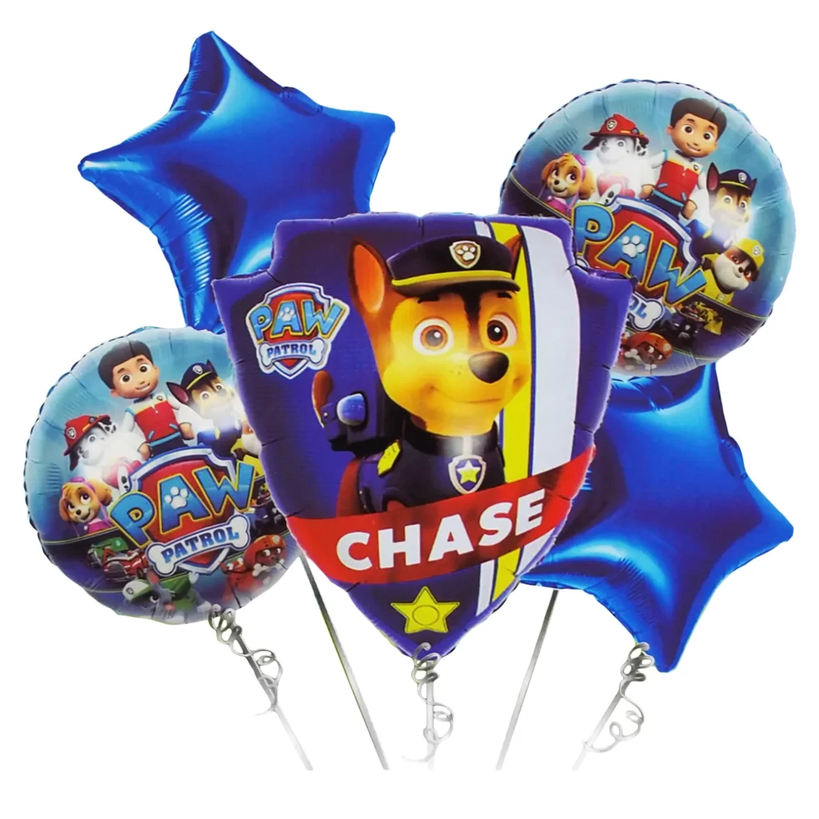 Set aranjament 5 baloane folie Paw Patrol (Patrula Catelusilor), Chase
