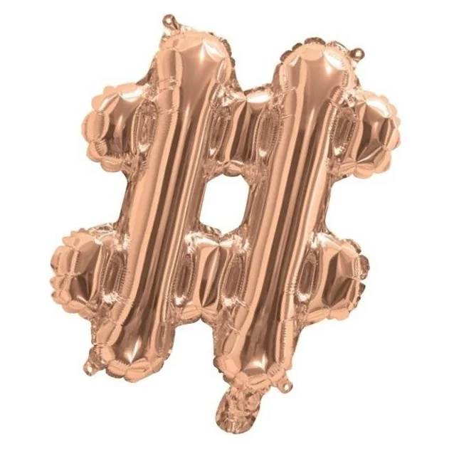 Balon simbol diez (#), 40 cm, rose gold