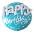 Balon Happy Birthday, 3D rotund, 80 cm, albastru