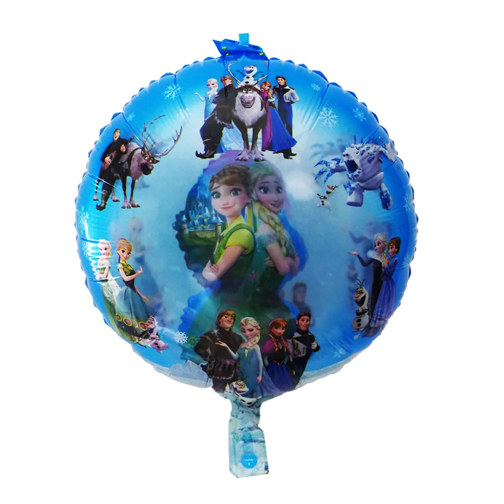 Balon personaje Frozen, cu minifigurina, rotund, 45 cm