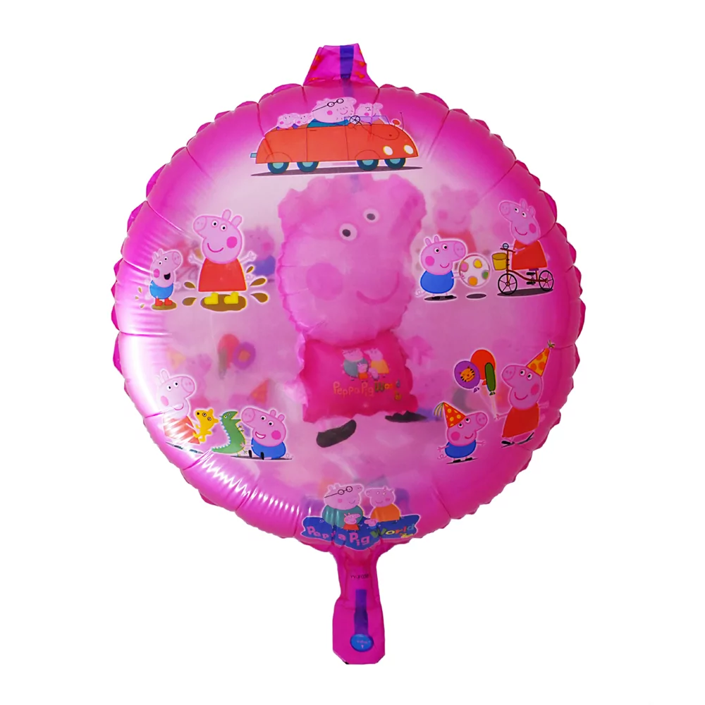 Balon Peppa, transparent cu minifigurina in interior, rotund, 45 cm