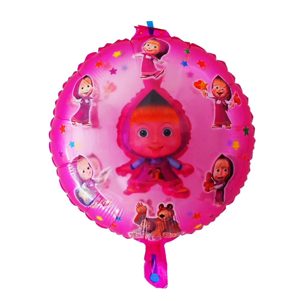 Balon Masha si Ursul, transparent cu minifigurina in interior, rotund, 45 cm