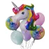 Set aranjament 6 baloane folie si latex unicorn