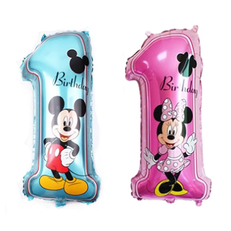 Baloane cifra 1 cu Mickey / Minnie, 70 cm