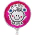 Balon folie Baby Girl, rotund, 45 cm