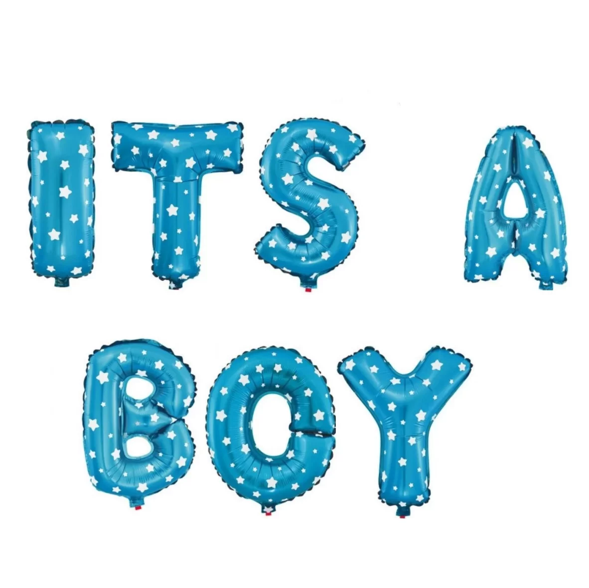 Set aranjament baloane litere It’s a Boy, albastru cu stelute, 40 cm