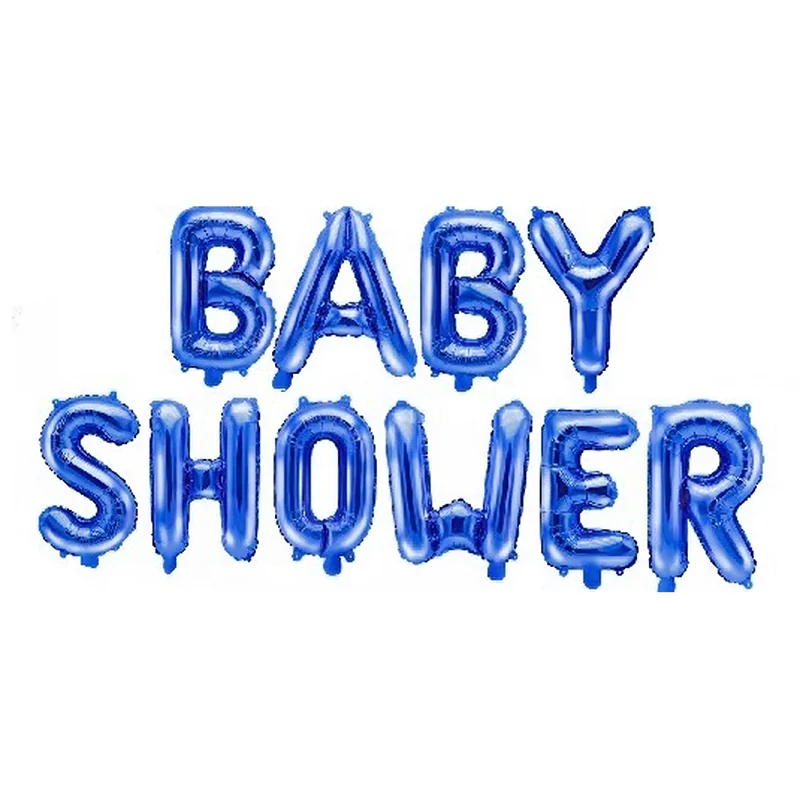 Set aranjament baloane litere Baby Shower, albastru, 40 cm