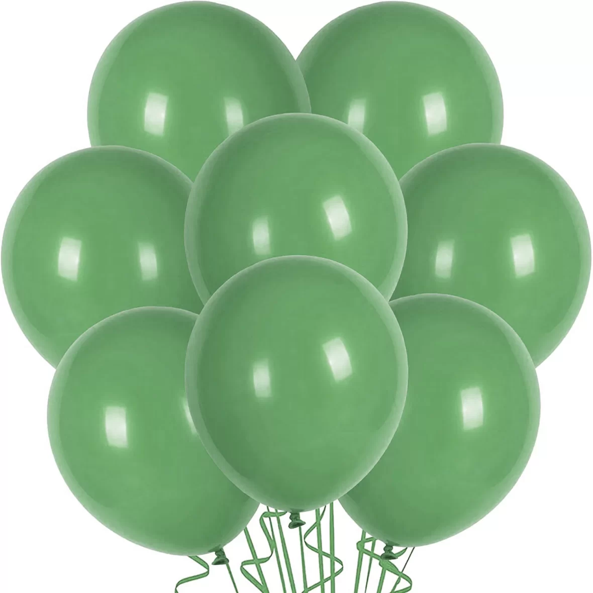Set 6 baloane latex, Verde Army Deschis, de 30 cm