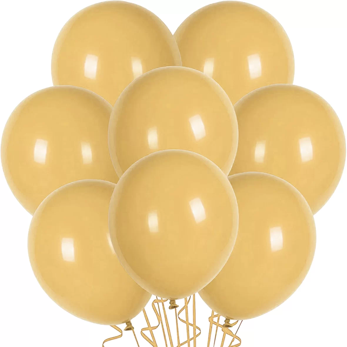 Set 6 baloane latex, Galben Mustar, de 30 cm